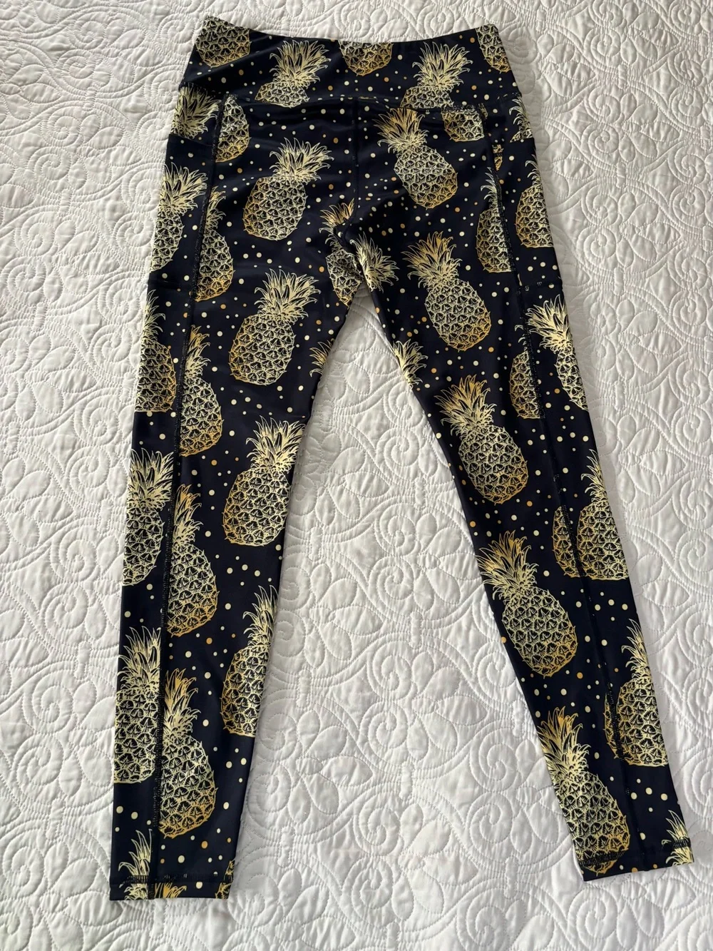 Constantly Varied Gear Women's Leggings - Black with Gold Pineapples